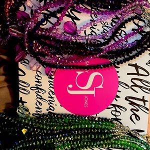 Set of two purple and green Sassy Jones Malia necklaces
